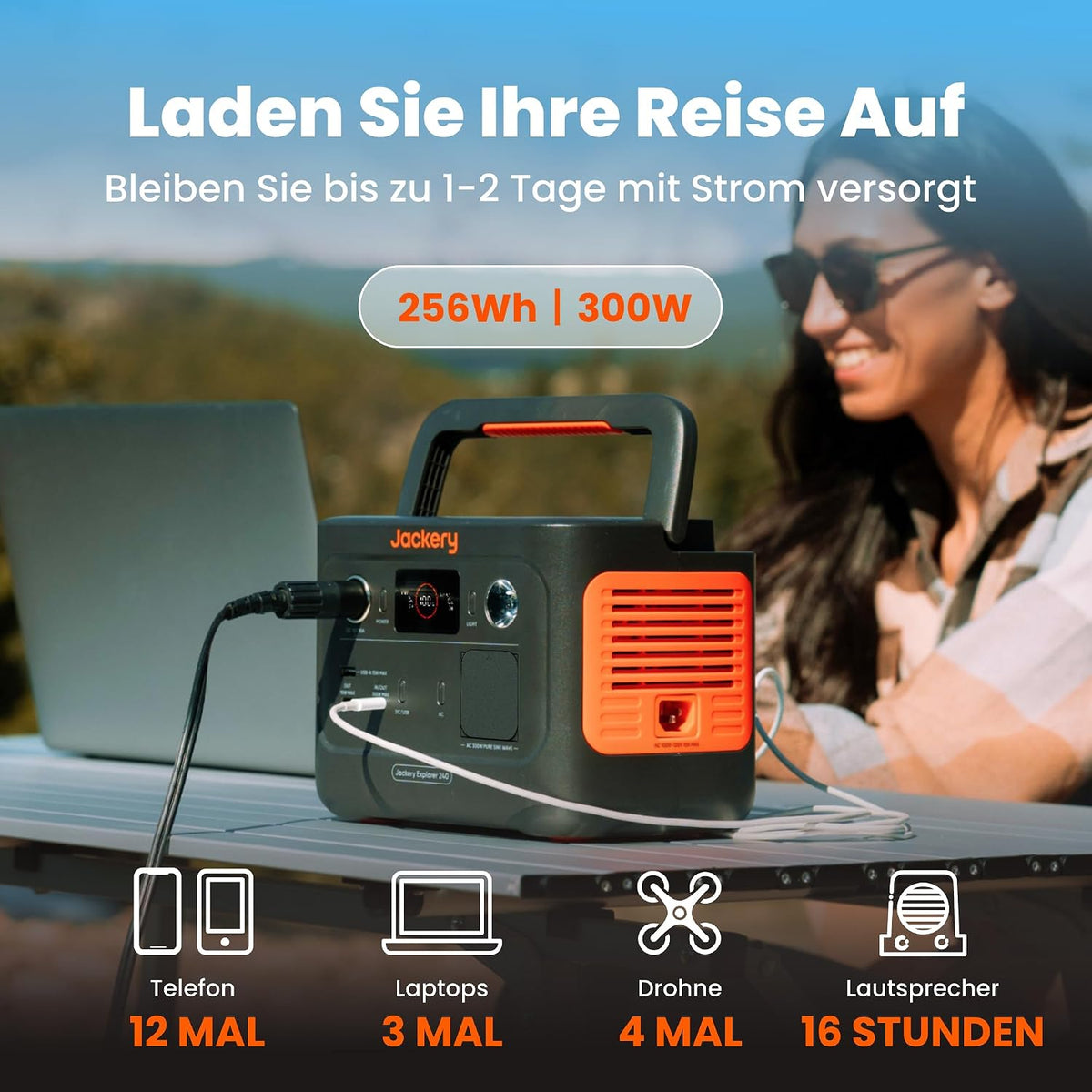 Jackery Explorer 240 v2 draagbaar powerstation | 256 Wh LiFePO4, 300 W