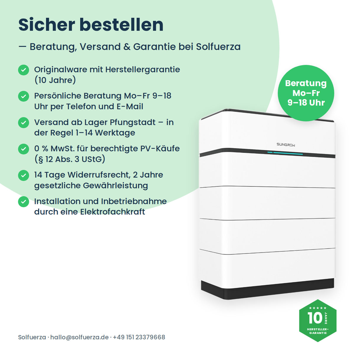 Sungrow SBH250 batterie haute tension 25,0 kWh