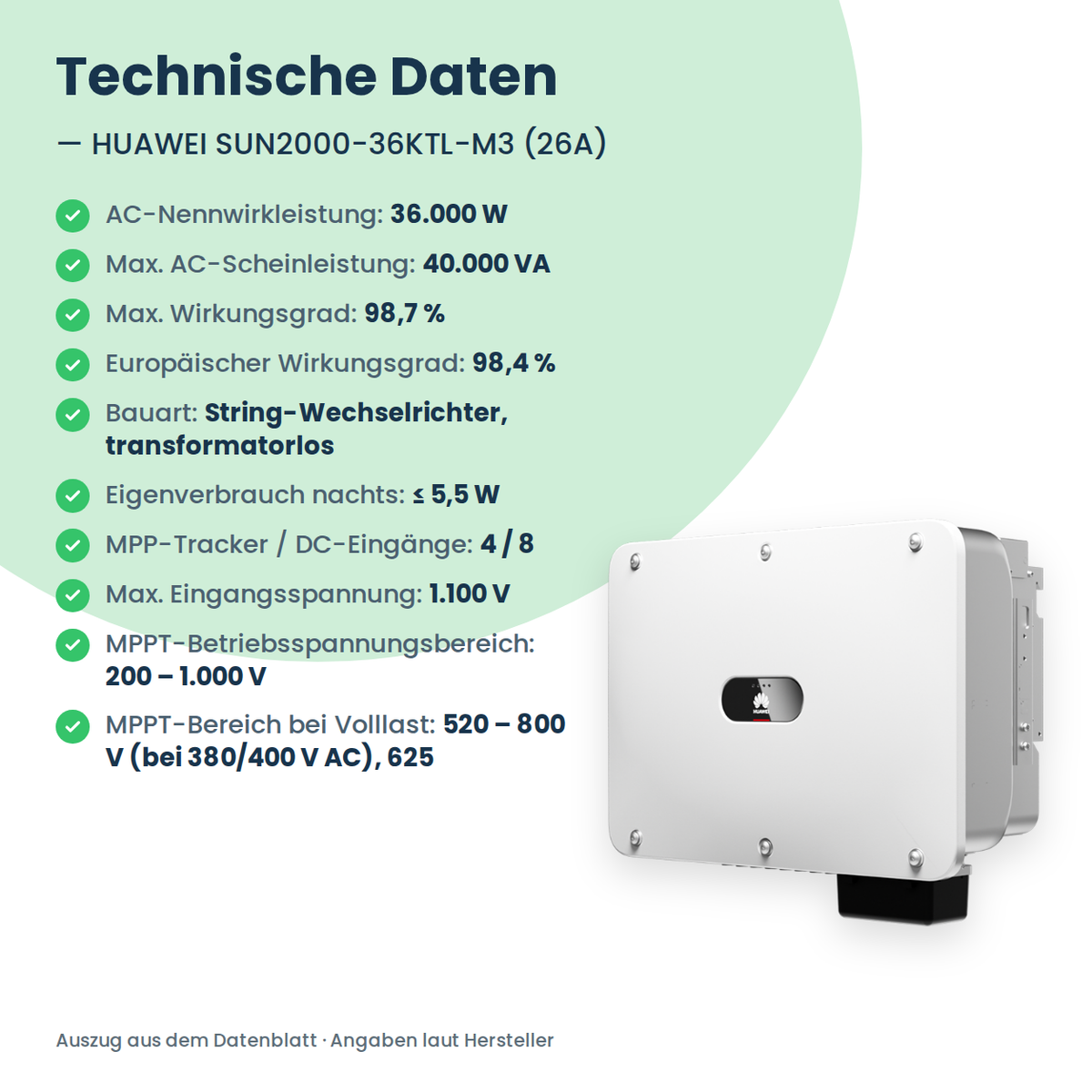 HUAWEI SUN2000-36KTL-M3 (26A) string-omvormer 36 kW