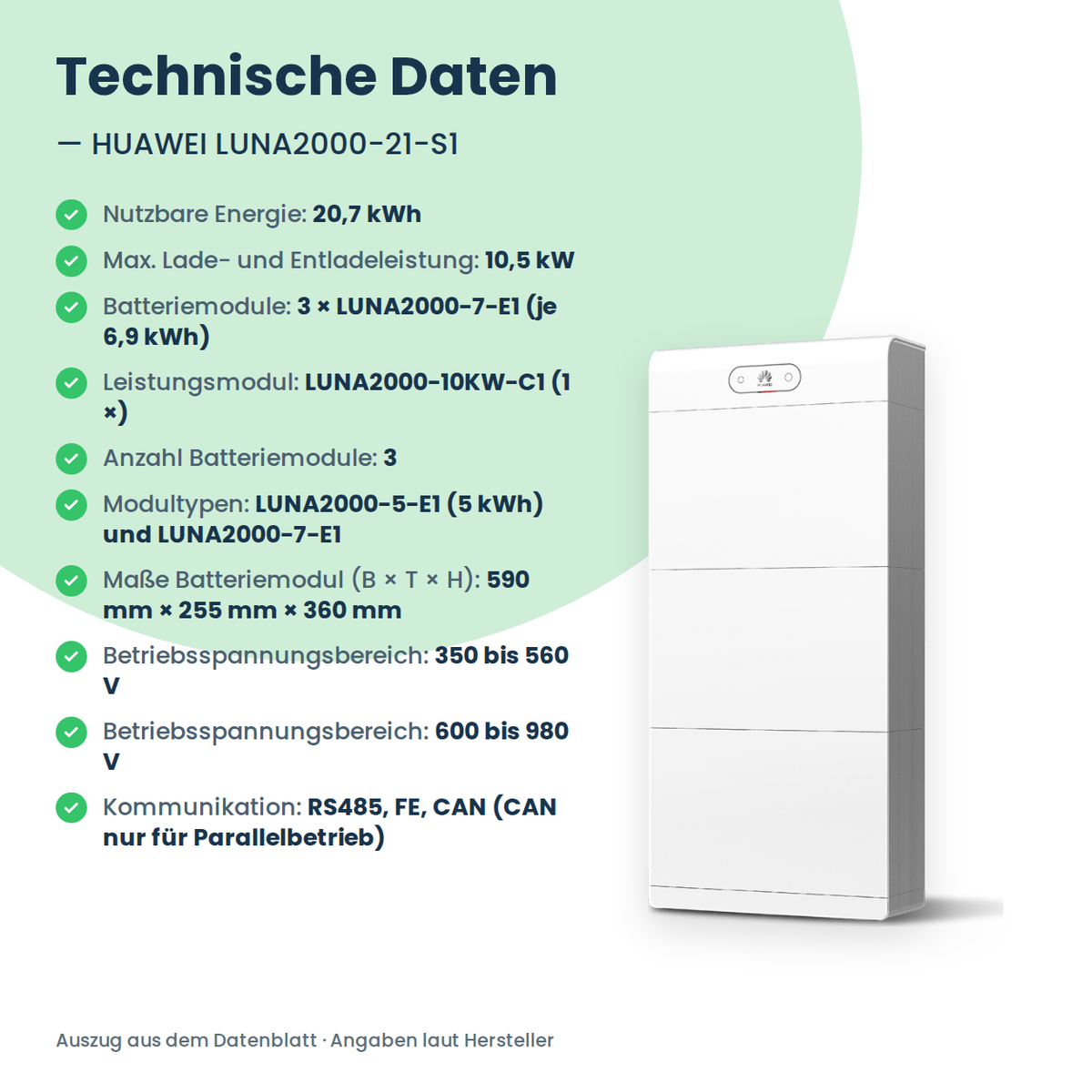 HUAWEI LUNA2000-21-S1 batterie domestique 21 kWh