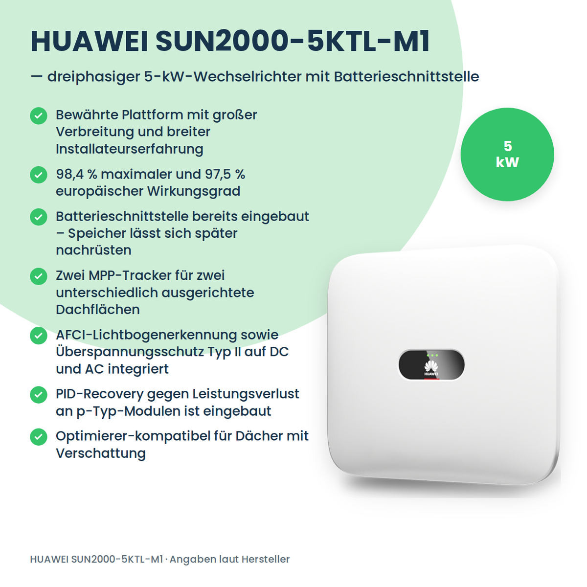 HUAWEI SUN2000-5KTL-M1 onduleur hybride 5 kW