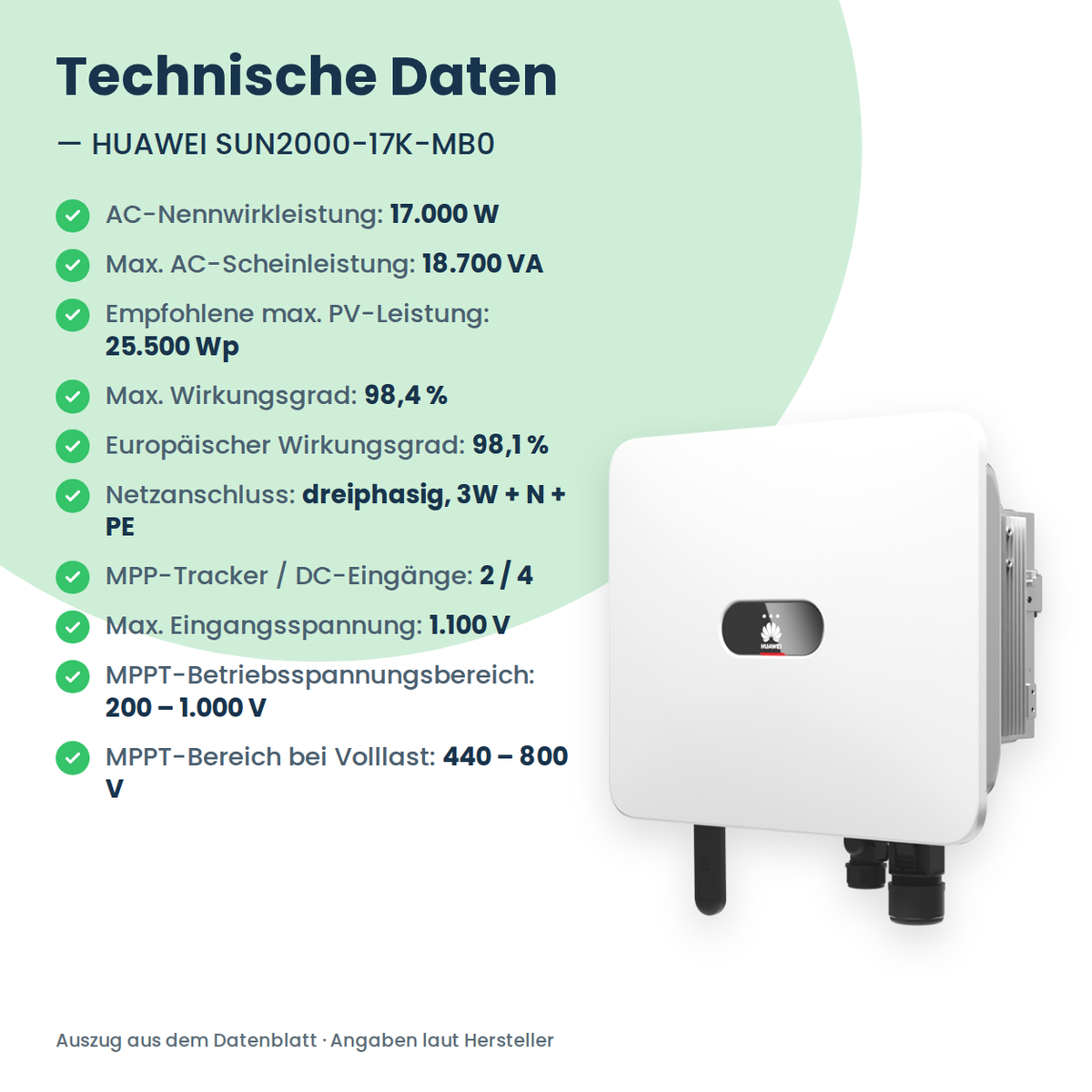 HUAWEI SUN2000-17K-MB0 onduleur hybride 17 kW