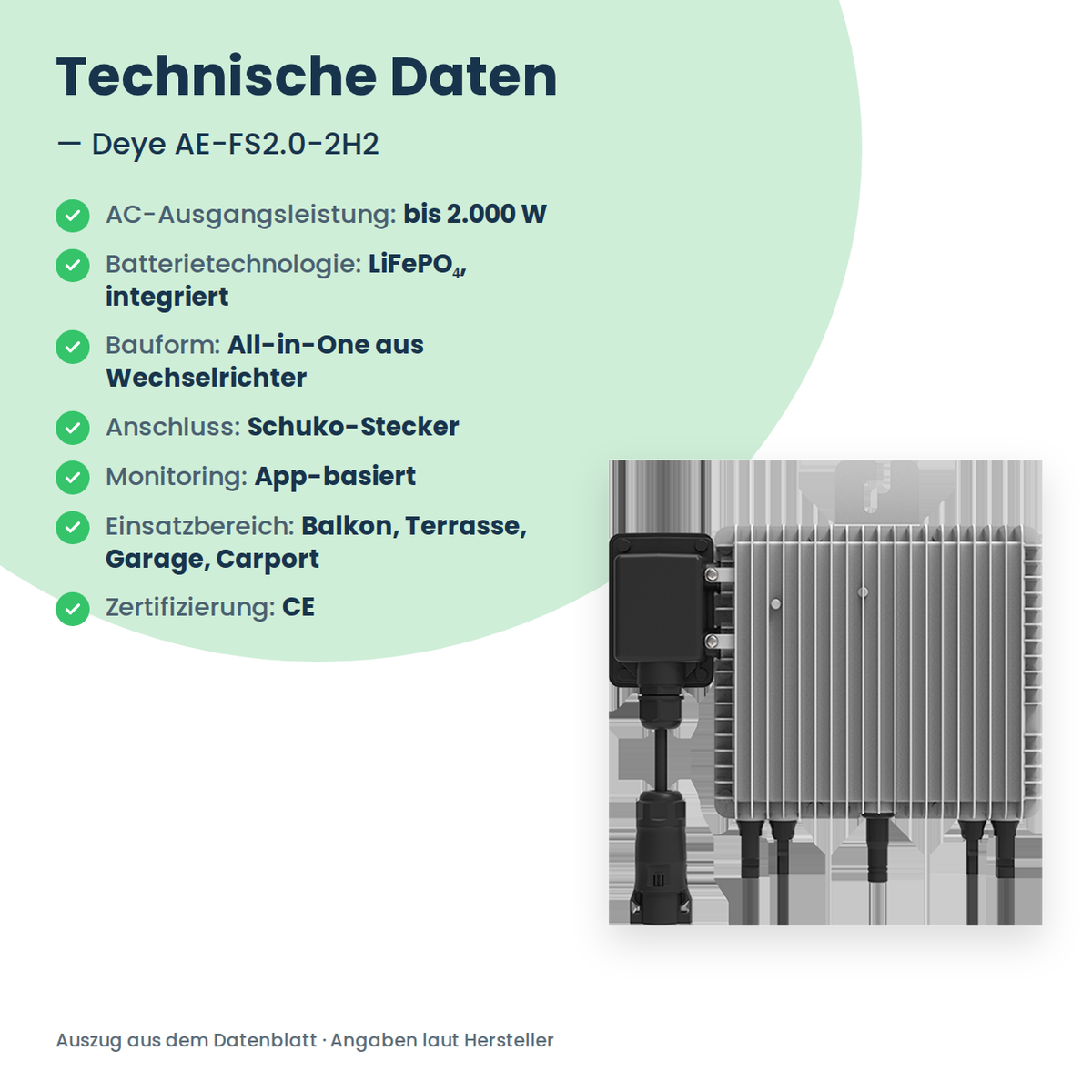 Deye AE-FS2.0-2H2 – balkonbatterij met 2.000 W omvormer en uitgebreide capaciteit