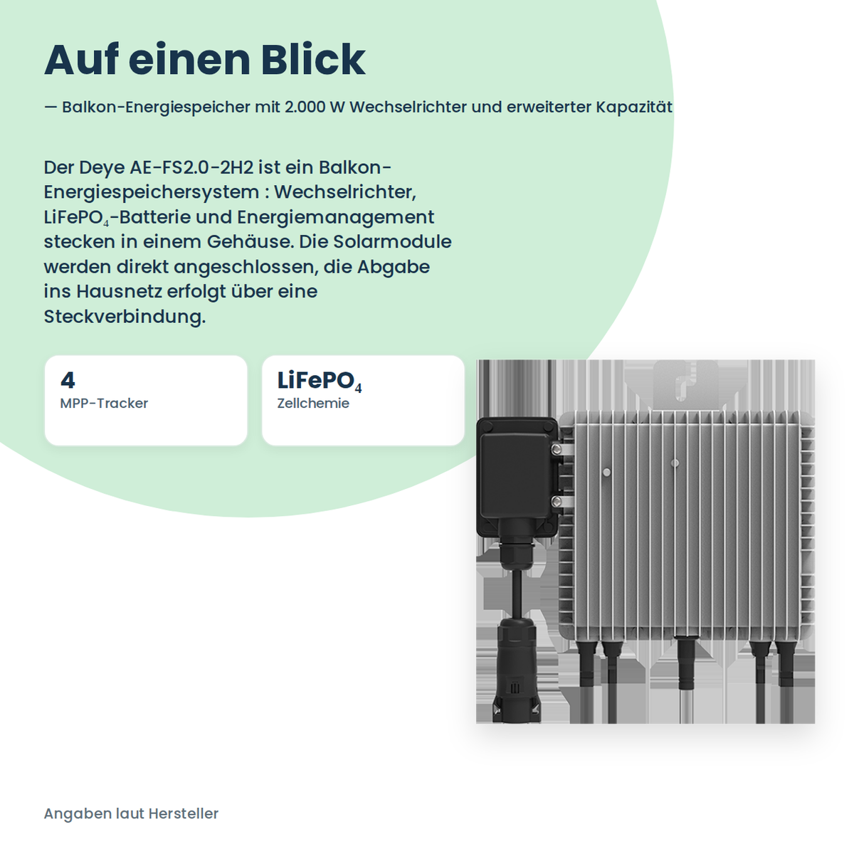 Deye AE-FS2.0-2H2 – balkonbatterij met 2.000 W omvormer en uitgebreide capaciteit