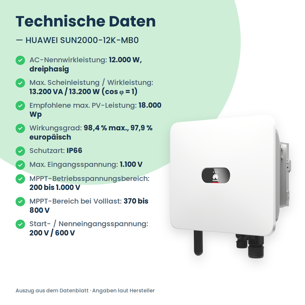 HUAWEI SUN2000-12K-MB0 onduleur hybride 12 kW