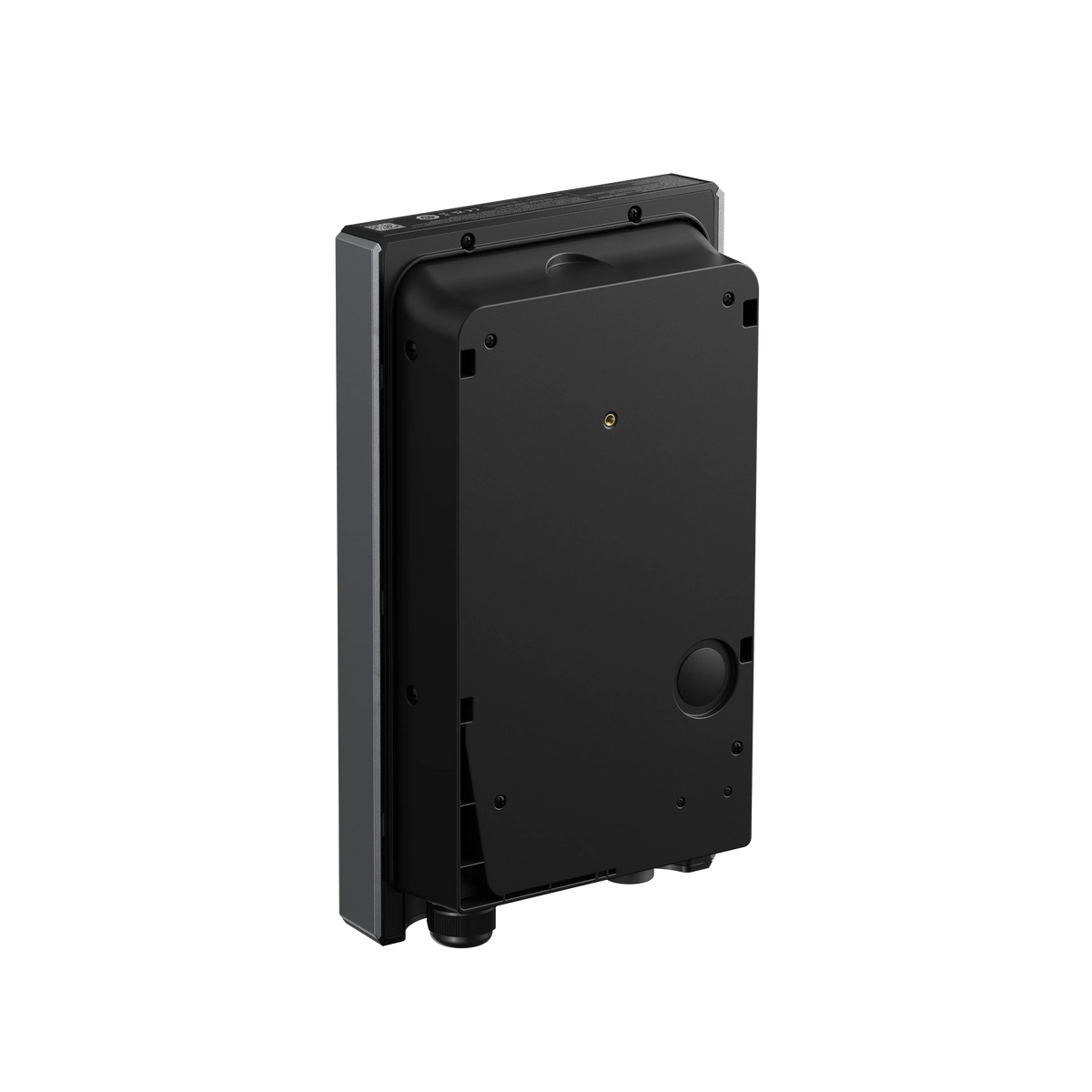 Anker SOLIX Wallbox V1 – Schrägansicht von hinten mit Gehäusetiefe und Kabeldurchführung