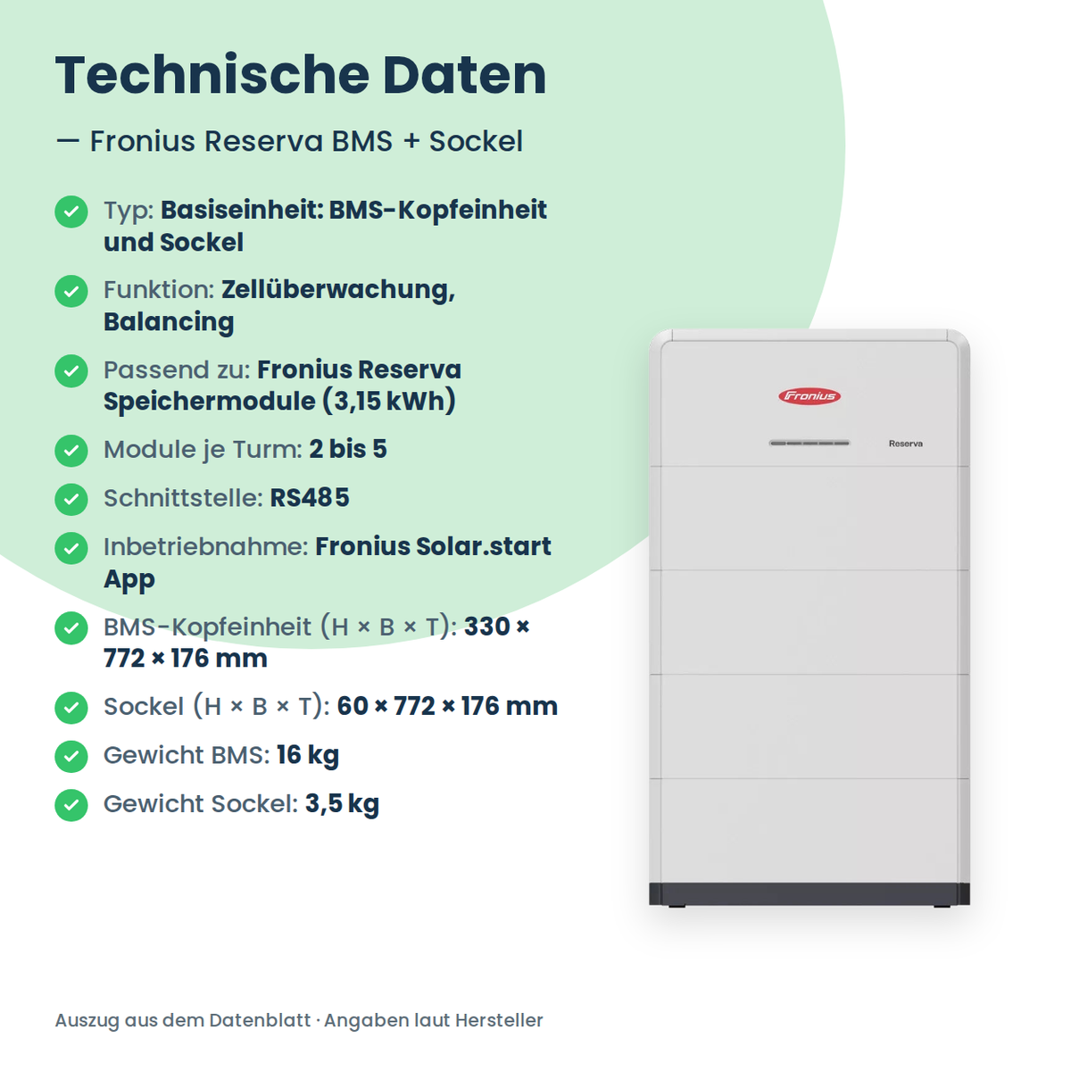 Fronius Reserva BMS + socle