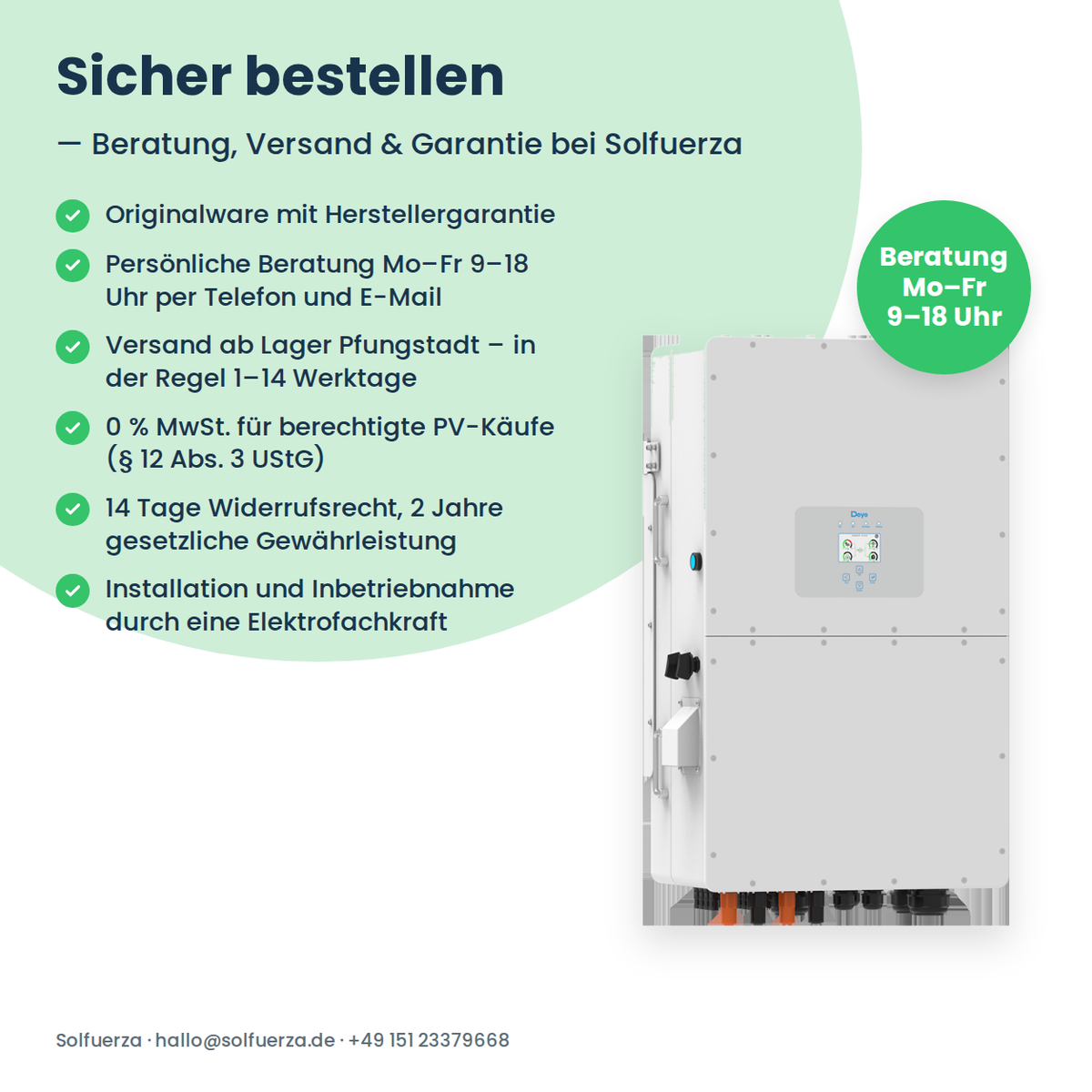 Deye SUN-50K-SG01HP3-EU – Onduleur hybride triphasé 50 kW pour batteries haute tension