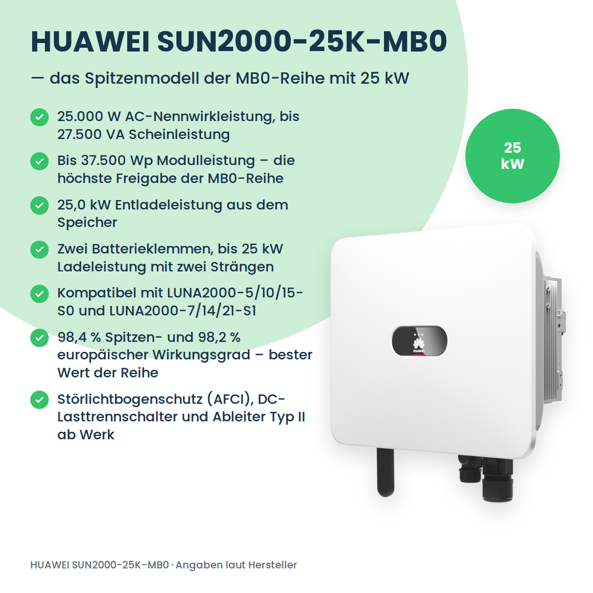 HUAWEI SUN2000-25K-MB0 onduleur hybride 25 kW