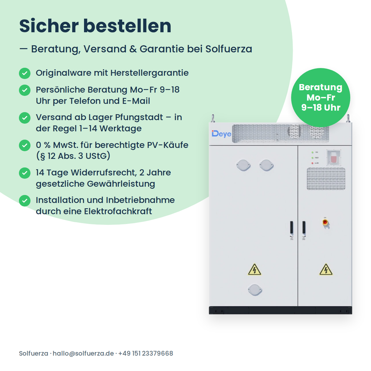 Deye MS-TS500-2-A Bestellhinweise von Solfuerza: Originalware mit Herstellergarantie, Beratung, Versand und Montage durch eine Elektrofachkraft