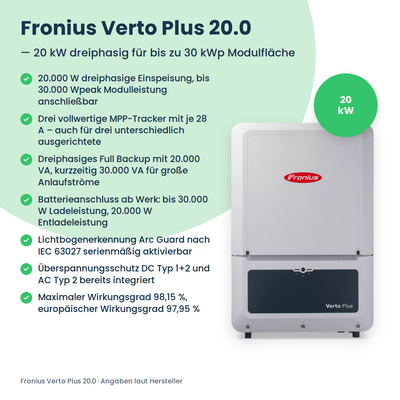 Fronius Verto Plus 20.0 hybride omvormer 20 kW