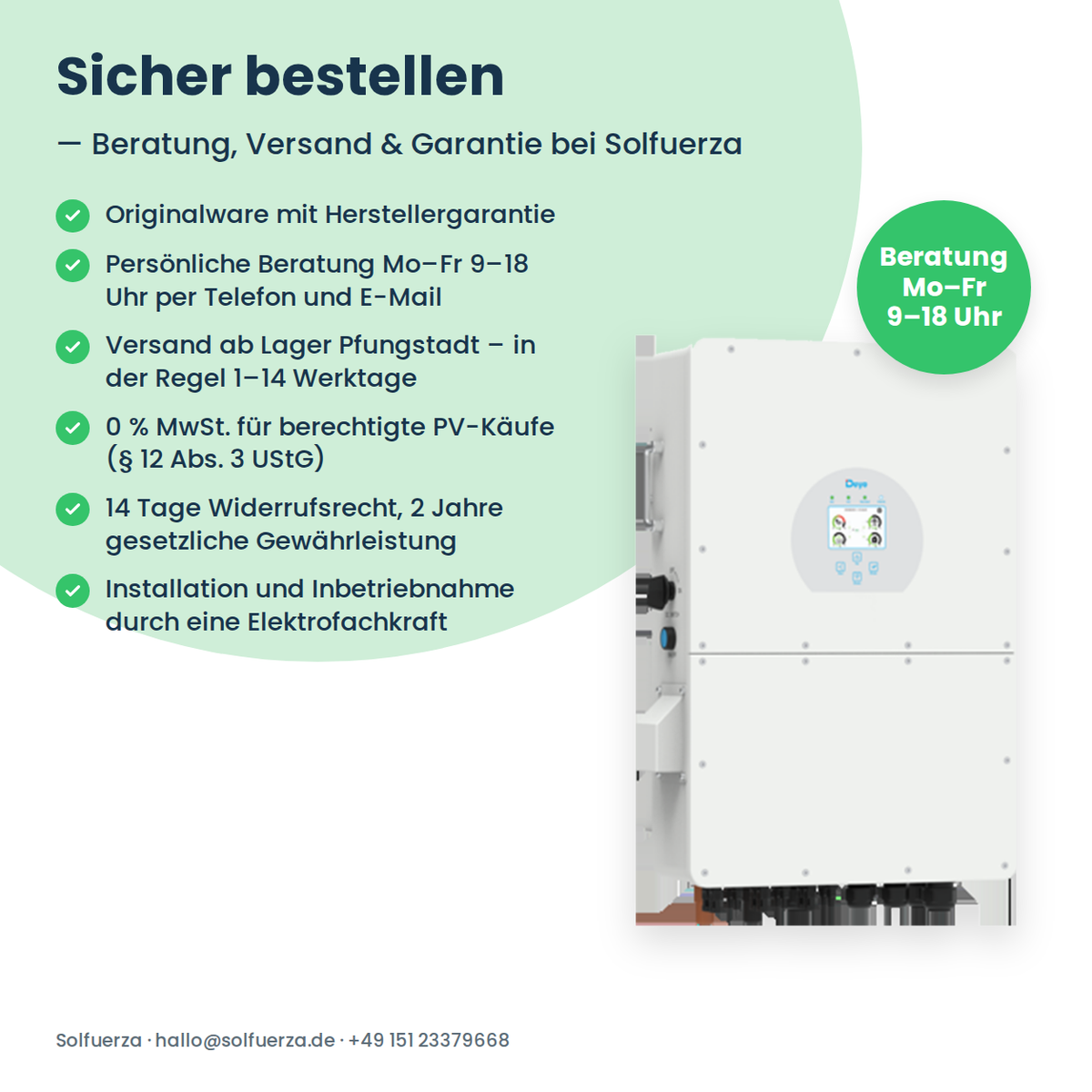 Deye SUN-29.9K-SG02HP3-EU – 29,9 kW driefasige hybride omvormer voor hoogvoltbatterijen
