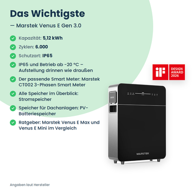 Marstek Venus E Gen 3.0 – 5,12 kWh AC-thuisbatterij