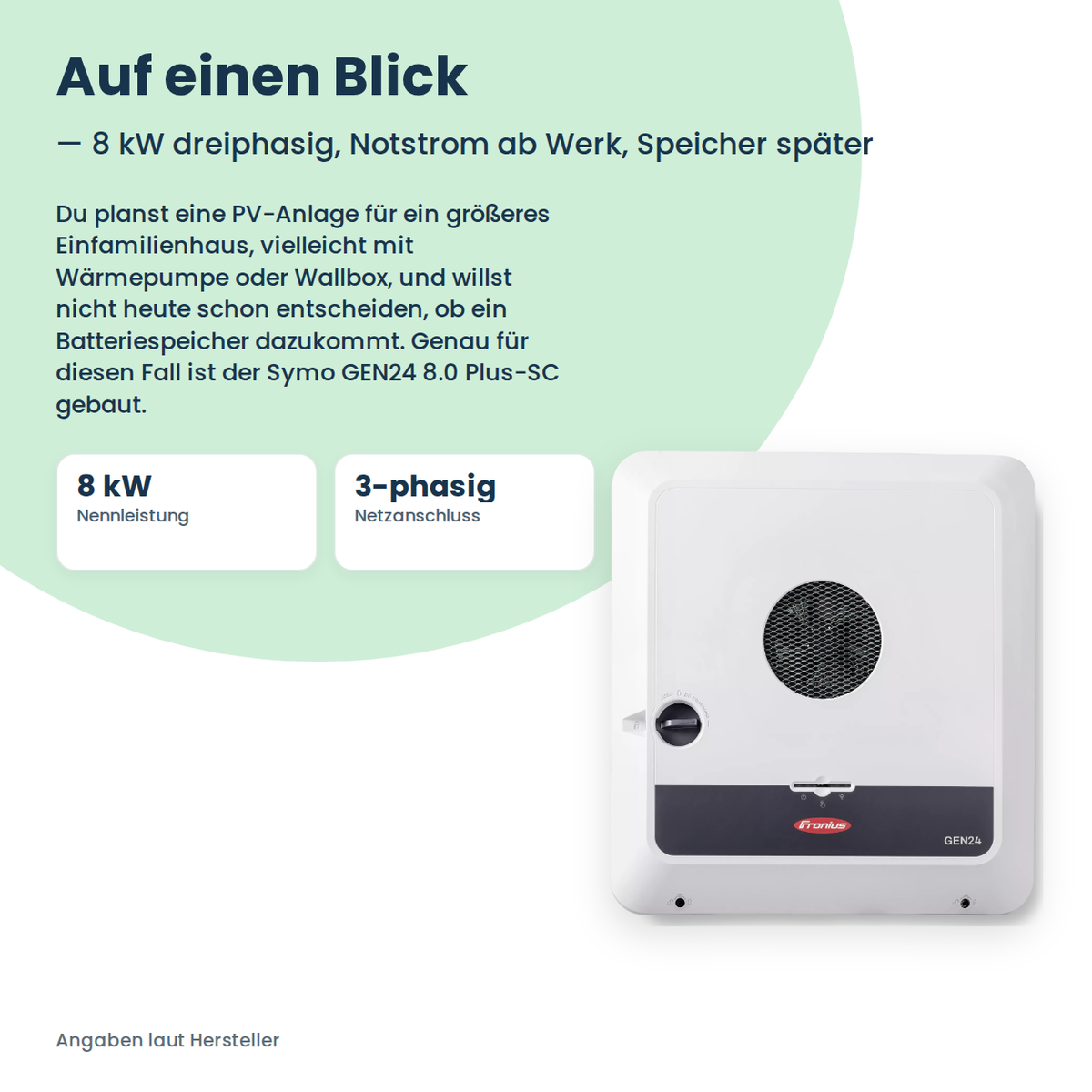 Fronius Symo GEN24 8.0 Plus-SC onduleur hybride 8 kW