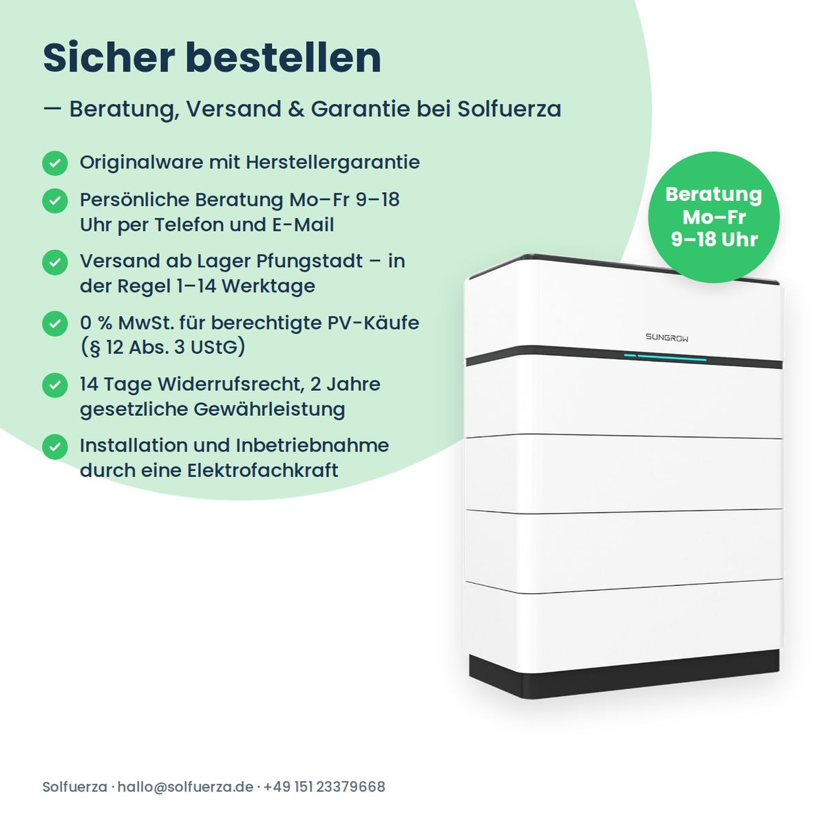 Sungrow SBH150 batterie haute tension 15,0 kWh