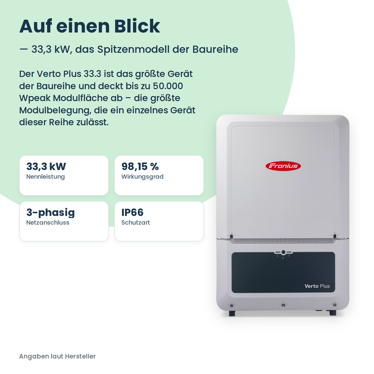 Fronius Verto Plus 33.3 onduleur hybride 33,3 kW