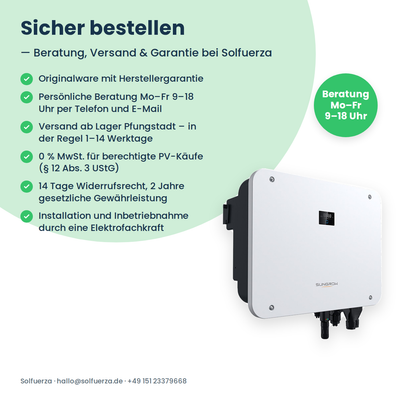 Sungrow SH10T – Onduleur hybride triphasé 10 kW pour batteries haute tension