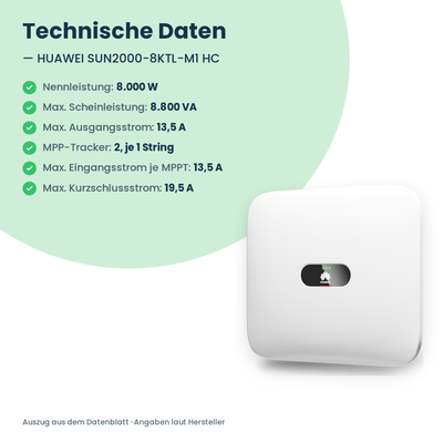 HUAWEI SUN2000-8KTL-M1 HC hybride omvormer 8 kW
