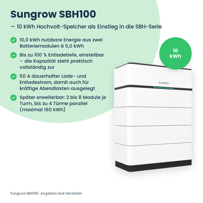Sungrow SBH100 batterie haute tension 10,0 kWh