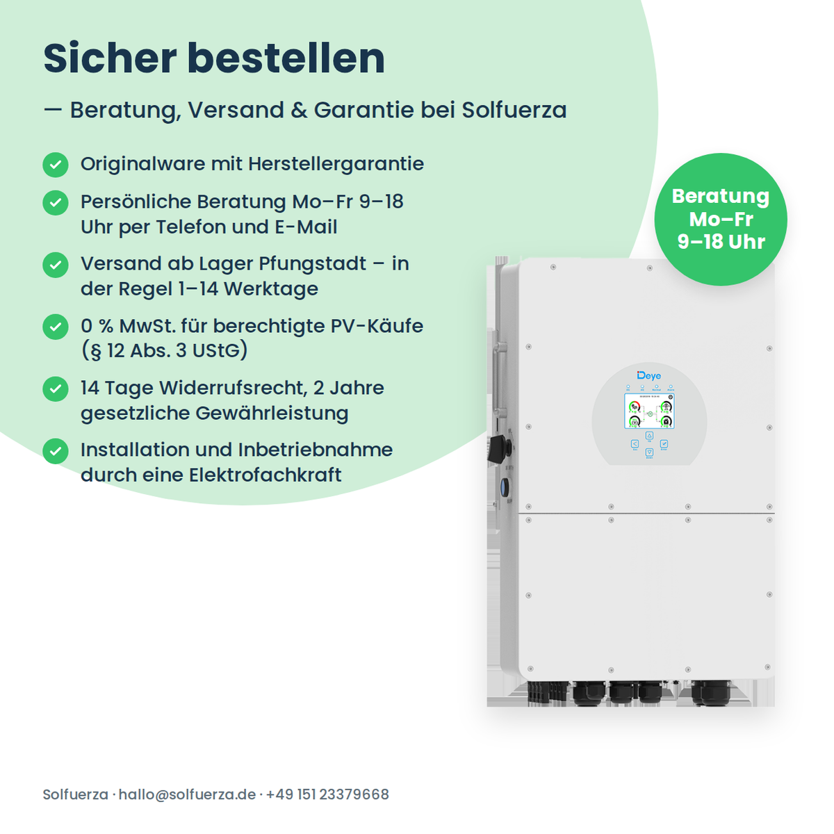 Deye SUN-10K-SG01HP3-EU-DM2 – Onduleur hybride 10 kW triphasé pour batterie haute tension