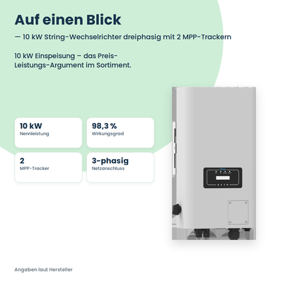 Deye SUN-10K-G06 – 10 kW stringomvormer driefasig met 2 MPP-trackers