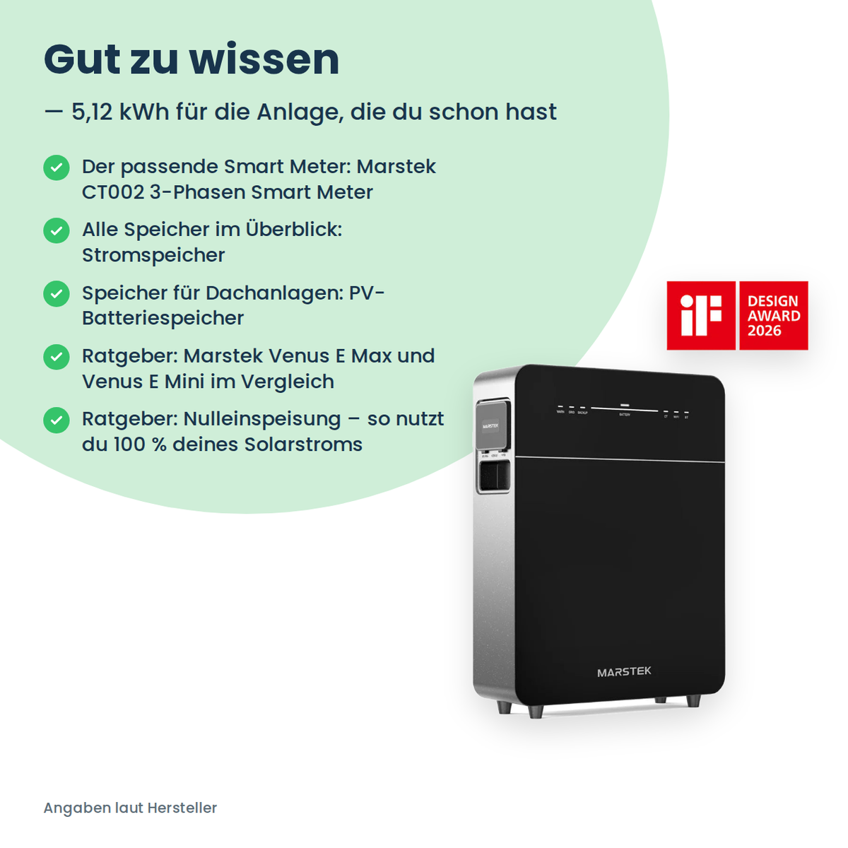 Marstek Venus E Gen 3.0 – 5,12 kWh AC-thuisbatterij