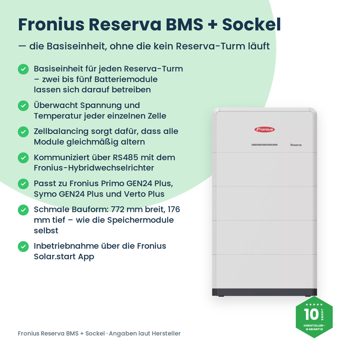 Fronius Reserva BMS + sokkel