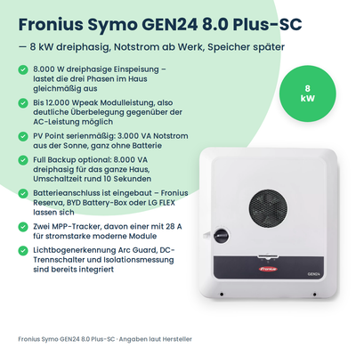 Fronius Symo GEN24 8.0 Plus-SC onduleur hybride 8 kW