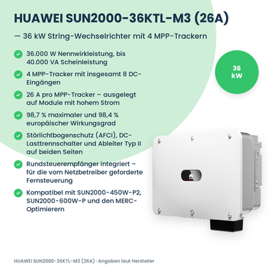 HUAWEI SUN2000-36KTL-M3 (26A) string-omvormer 36 kW