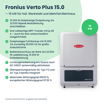 Fronius Verto Plus 15.0 onduleur hybride 15 kW
