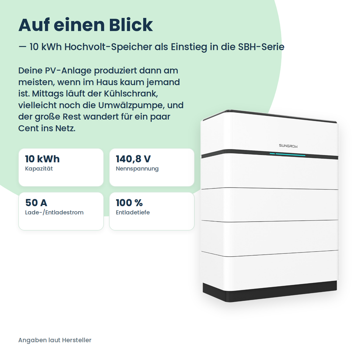 Sungrow SBH100 batterie haute tension 10,0 kWh