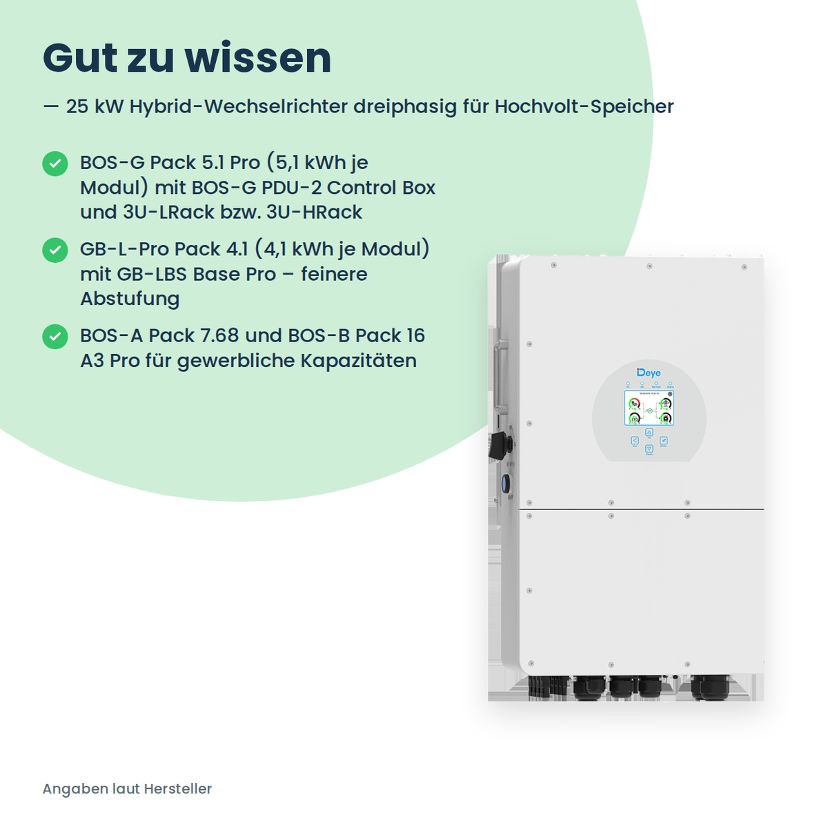 Deye SUN-25K-SG01HP3-EU – 25 kW hybride omvormer driefasig voor hoogspanningsbatterijen