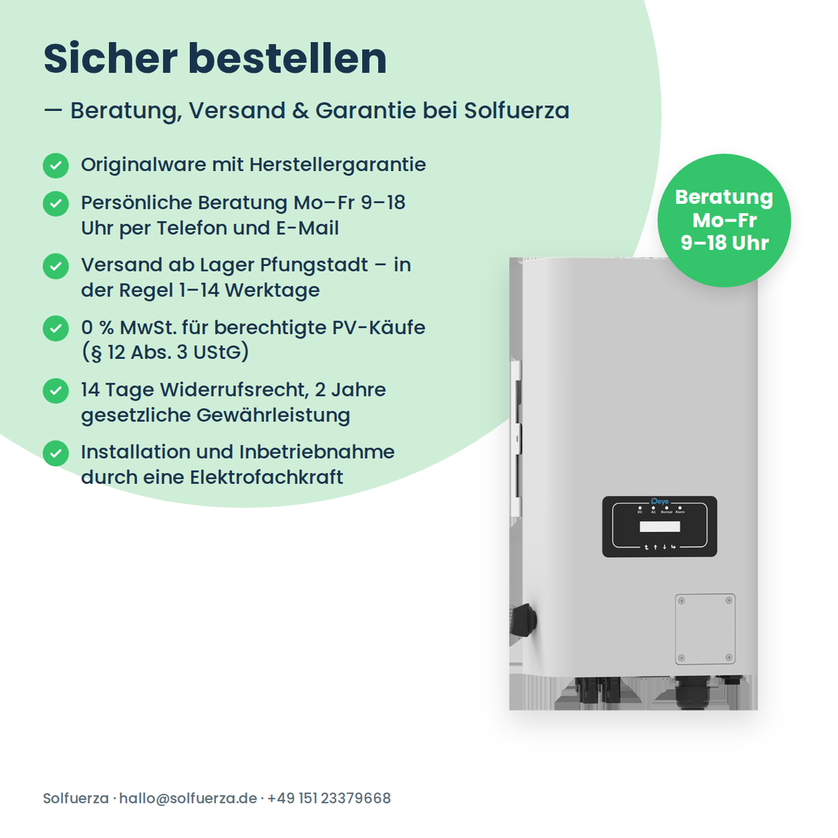 Deye SUN-5KW-G06P3-EU-AM2 – Onduleur string triphasé 5 kW avec 2 trackers MPP